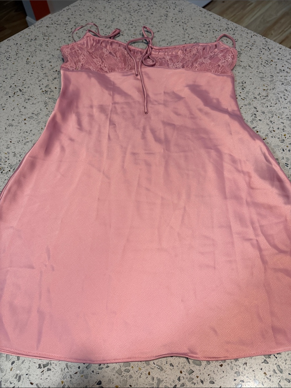 Urban Outfitters Rose Pink Lace-Trim Mini Slip Dress